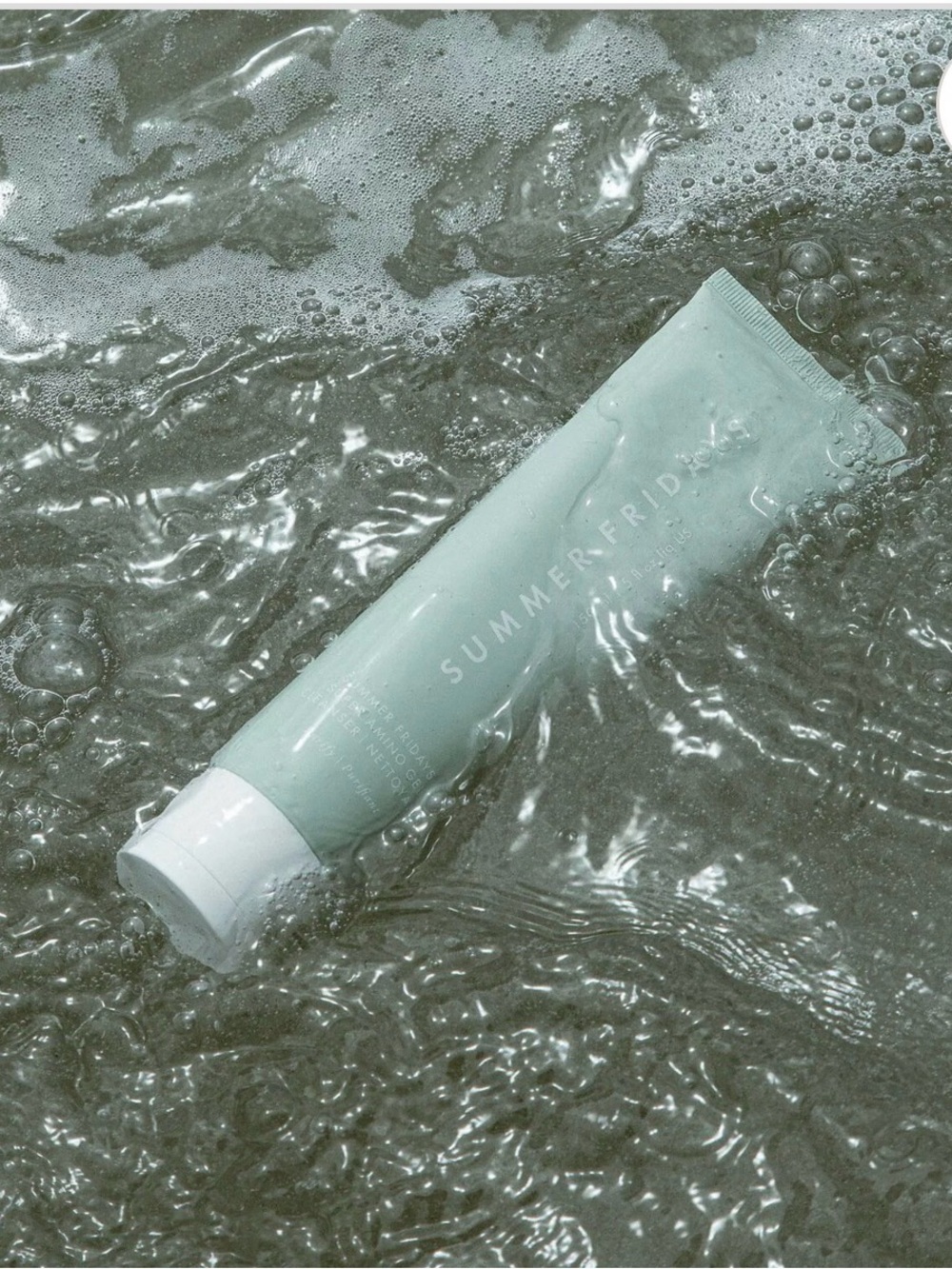 Summer Fridays Super Amino Gel Cleanser — Sage Green & White Packaging